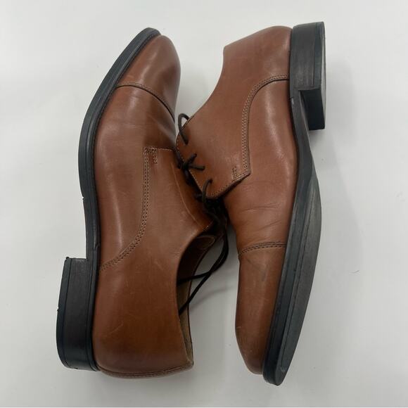 Vero Cuoio Men’s Tan Brown Leather Loathers Round Toe Lace Up Shoes Oxford
